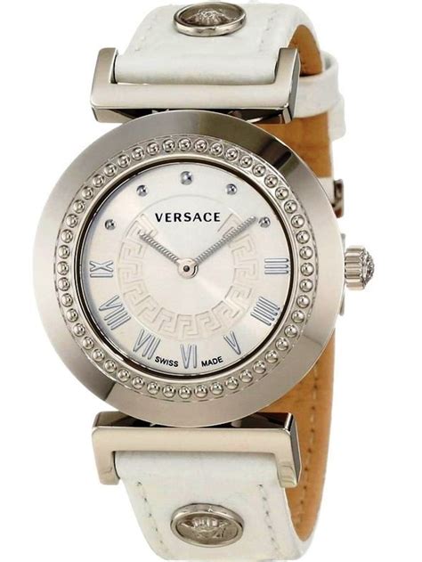 versace vanity plated dial leather strap women's watch|Versace Watch Brand Review – Are They Good Quality.